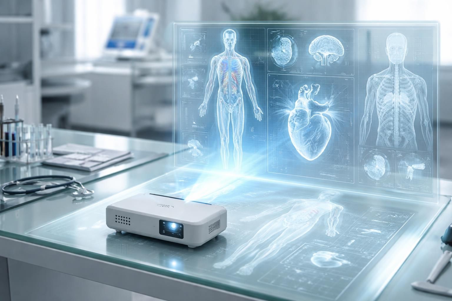 découvrez nos supports médicaux avec des schémas clairs projetés grâce au mini vidéoprojecteur epson, pour des présentations précises et efficaces en milieu médical.